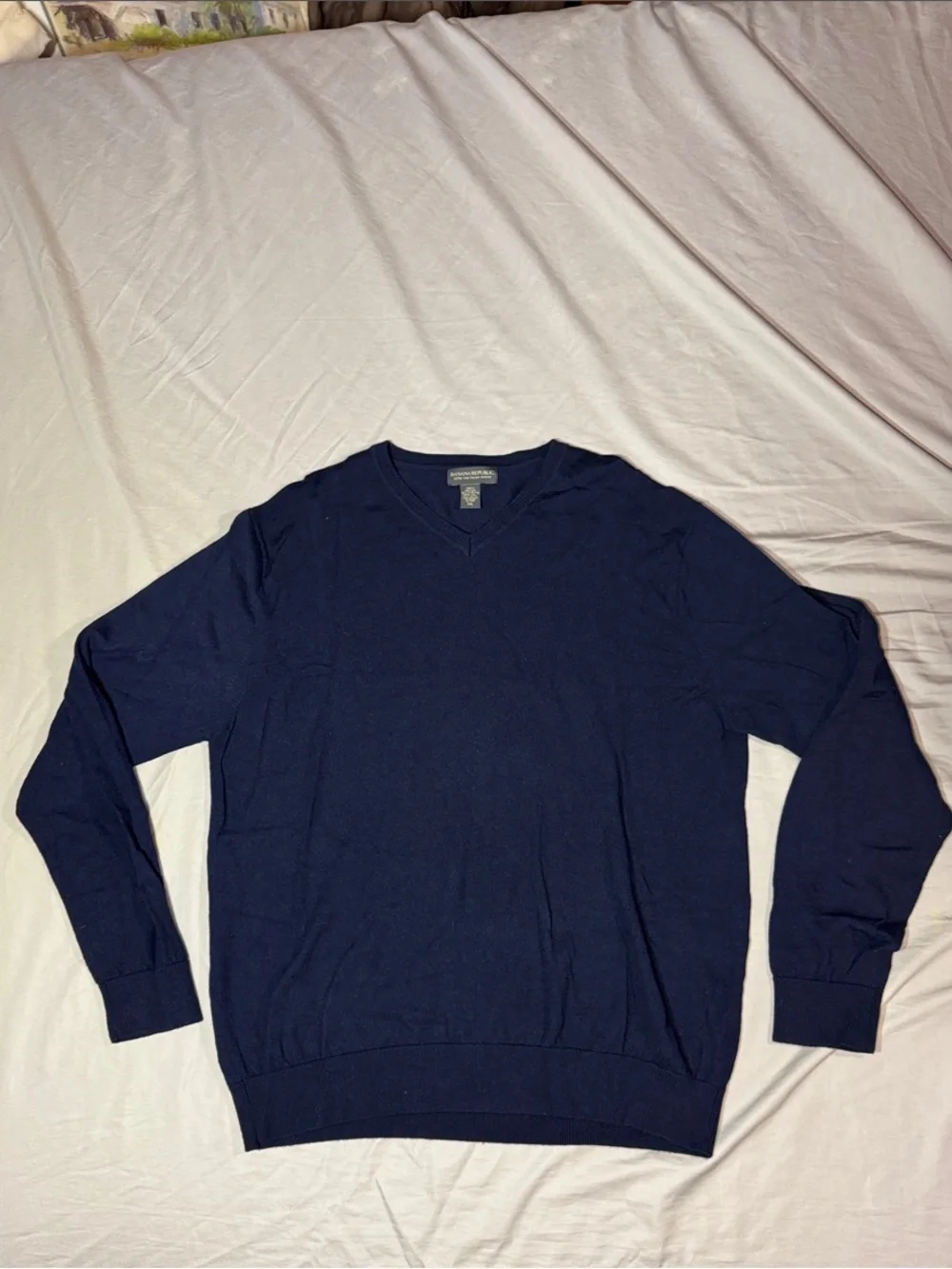 Banana Republic Deep Navy V-Neck Pullover Sweater